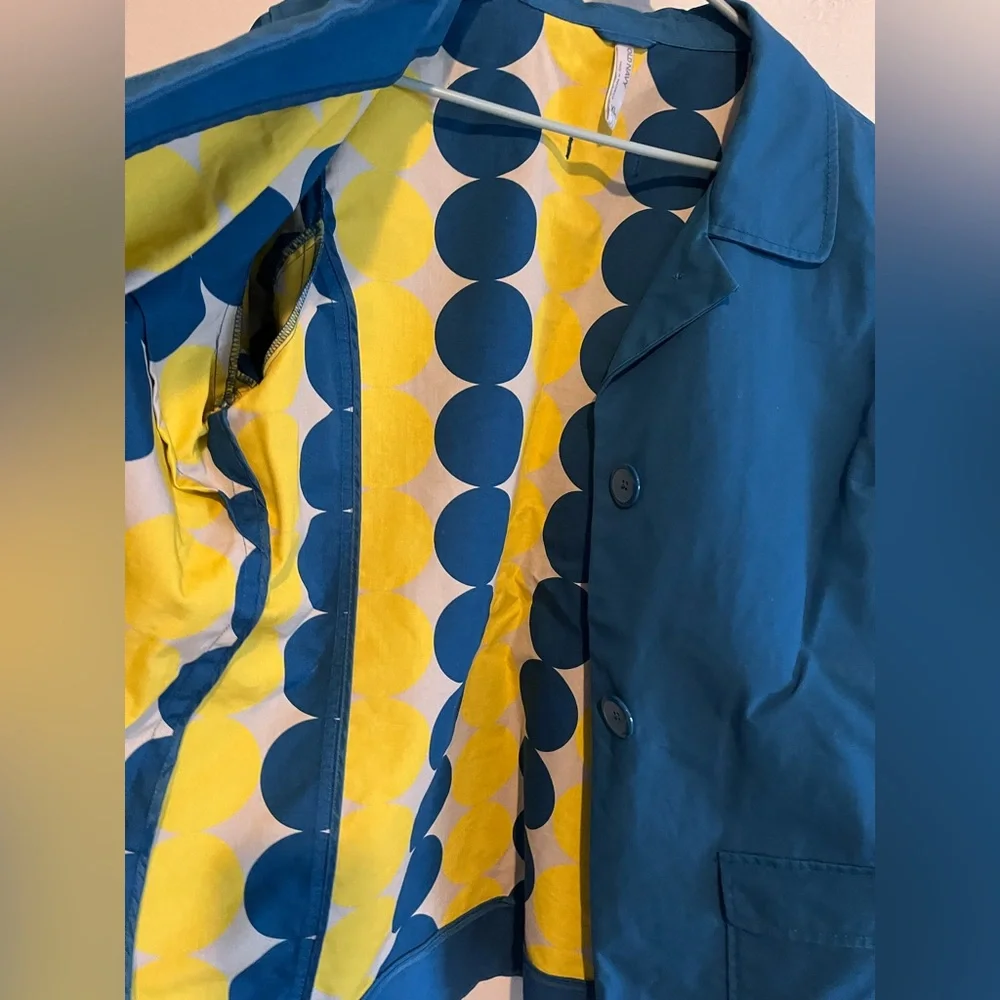 Old Navy Blue 3 Button 100% Cotton Classic Front Pockets Trench Coat XL Preppy - Picture 11 of 13